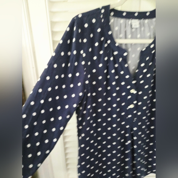 Old Navy Navy Polka Dot Popover Blouse XS NWT - Picture 4 of 9